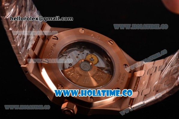Audemars Piguet Royal Oak 41 Miyota 9015 Automatic Full Rose Gold with White Dial and Stick Markers (EF) - Click Image to Close